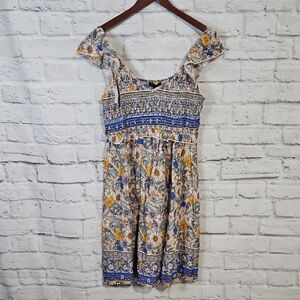 Floral Ruffled Smocked Mini Sundress